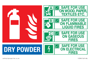 DRY POWDER Fire Extinguisher Identification Sign